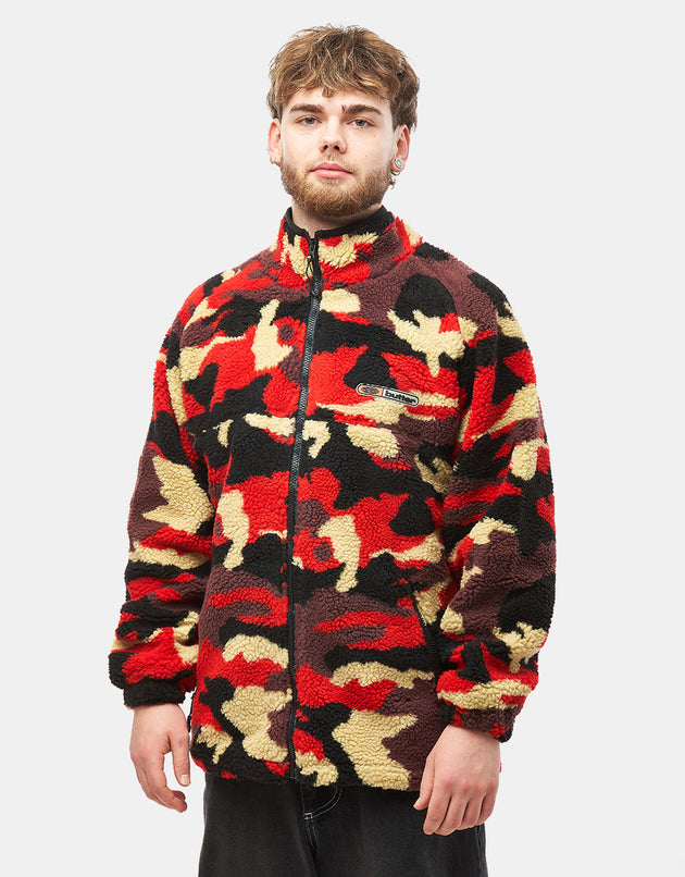 Butter Goods Camo Sherpa Jacket - Red