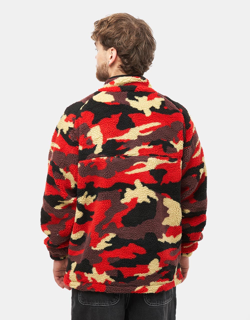 Butter Goods Camo Sherpa Jacket - Red