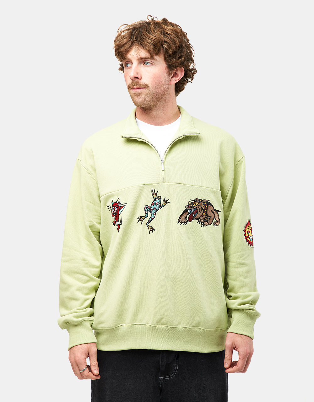 HUF x Tyler Bledsoe Quarter Zip Fleece - Pistachio