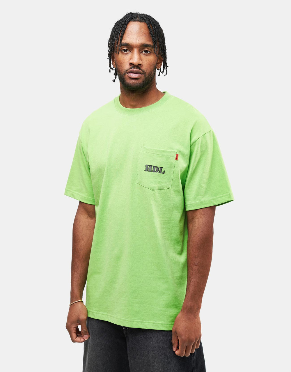 Hoddle Thunderdome Pocket T-Shirt - Lime Green