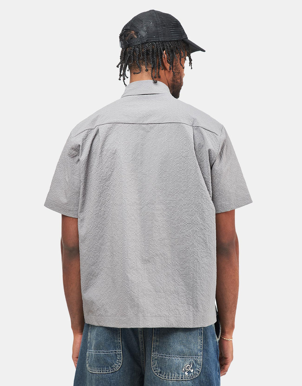 Hoddle Seersucker S/S Shirt - Grey