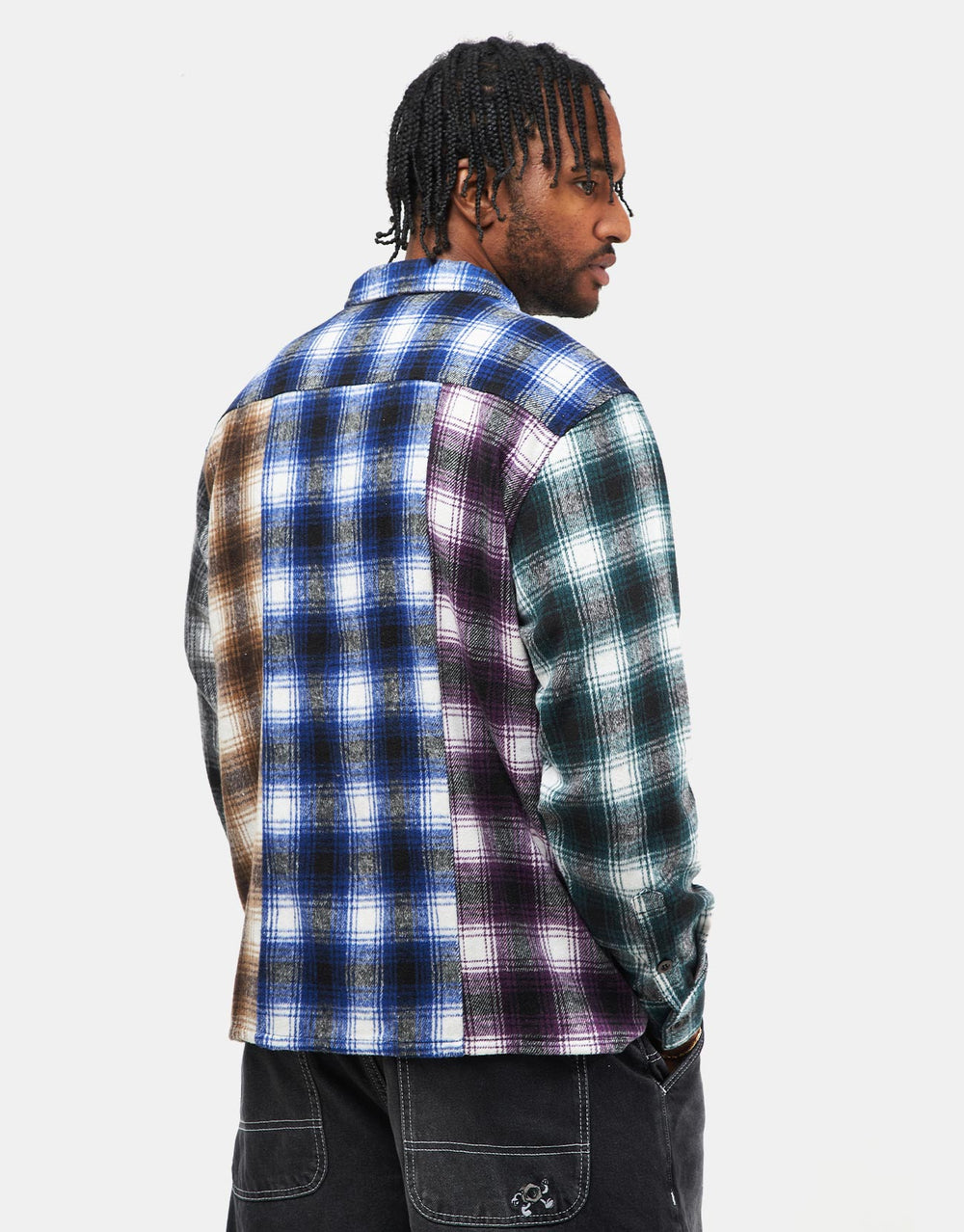 Hoddle Spectrum Flannel L/S Shirt - Orange/Blue/Purple