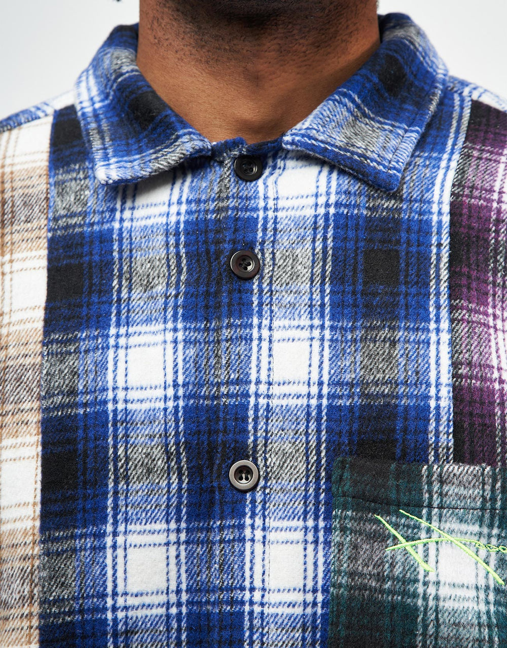 Hoddle Spectrum Flannel L/S Shirt - Orange/Blue/Purple