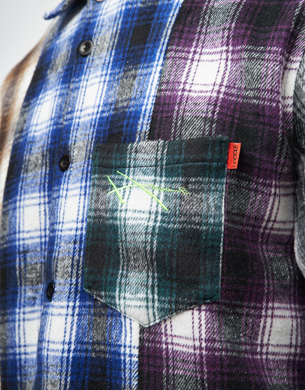 Hoddle Spectrum Flannel L/S Shirt - Orange/Blue/Purple