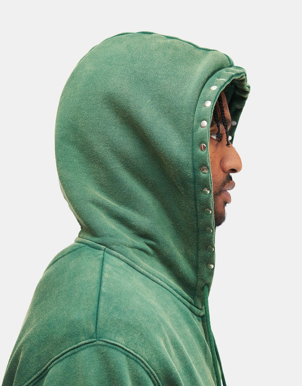 Hoddle Intarsia Script Zip Hoodie - Washed Green