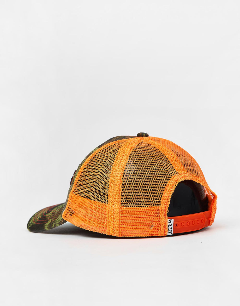 Hoddle Intarsia Script Trucker Cap - Forest Camo/Orange