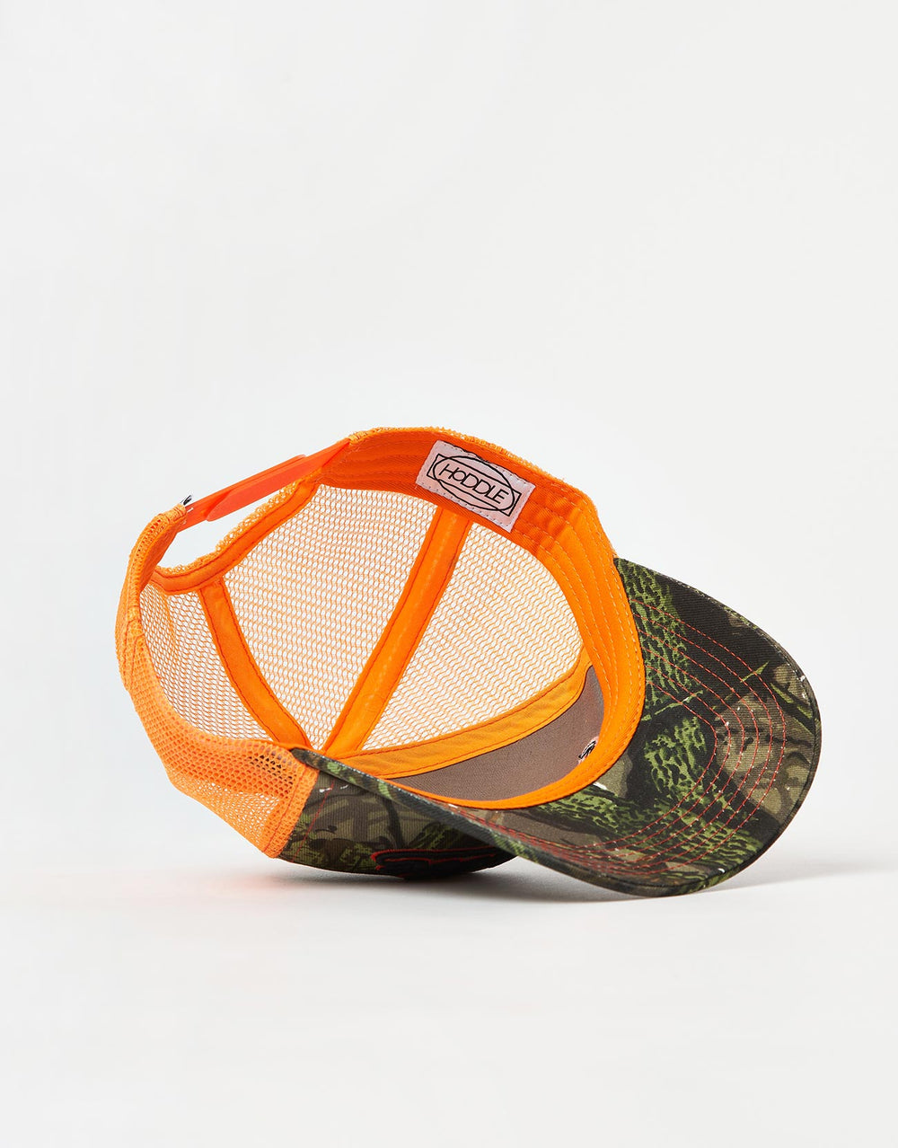 Hoddle Intarsia Script Trucker Cap - Forest Camo/Orange