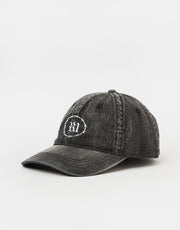 Route One Barbed Bleached Denim Dad Cap - Black Denim