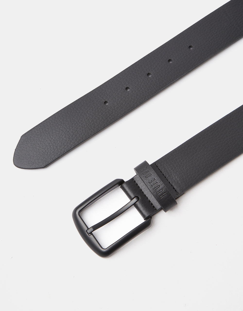 Route One Vegan Leather Belt - Black/Black