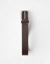 Route One Vegan Leather Belt - Dark Brown/Silver