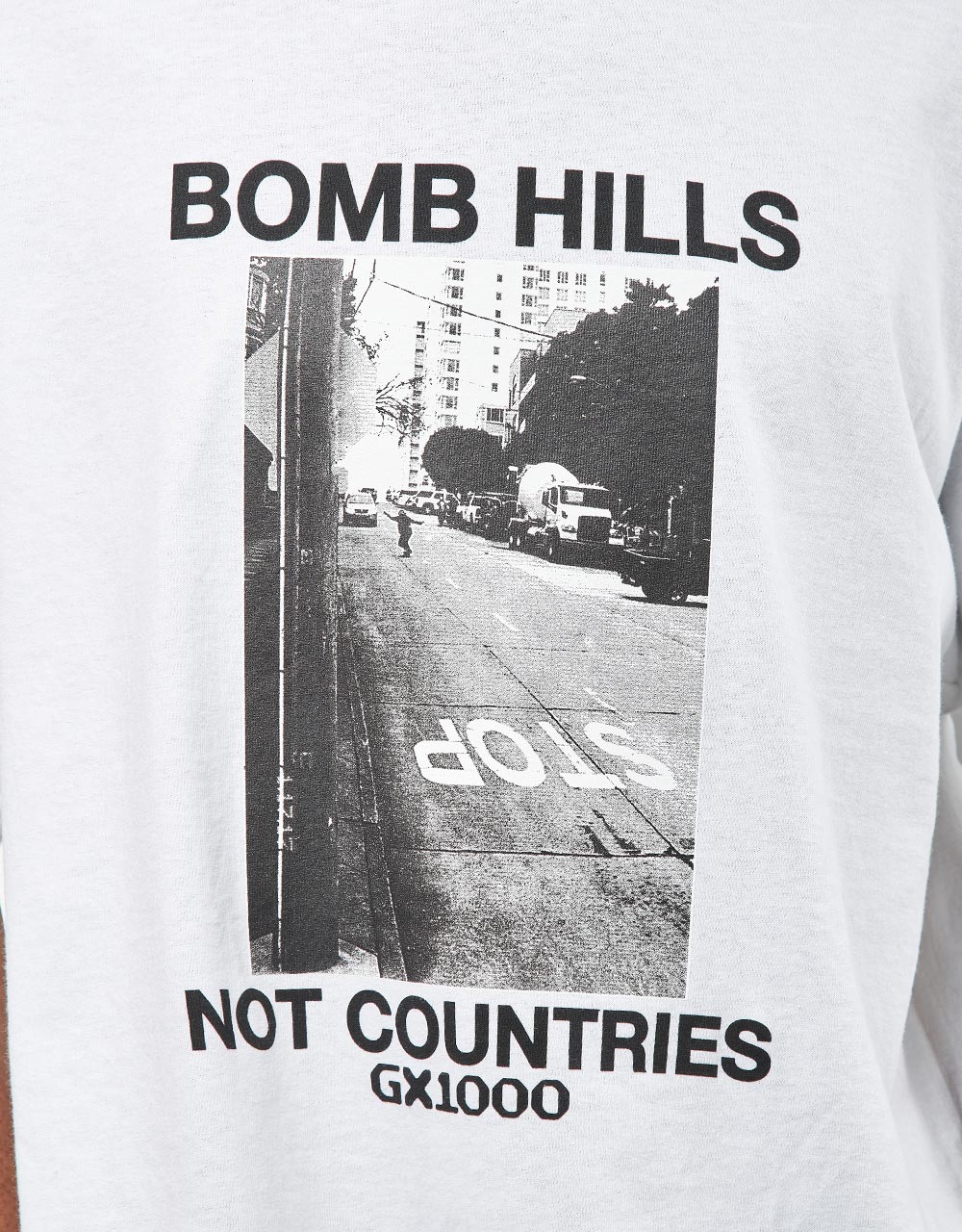 GX1000 Bomb Hills Not Countries T-Shirt - White/Black