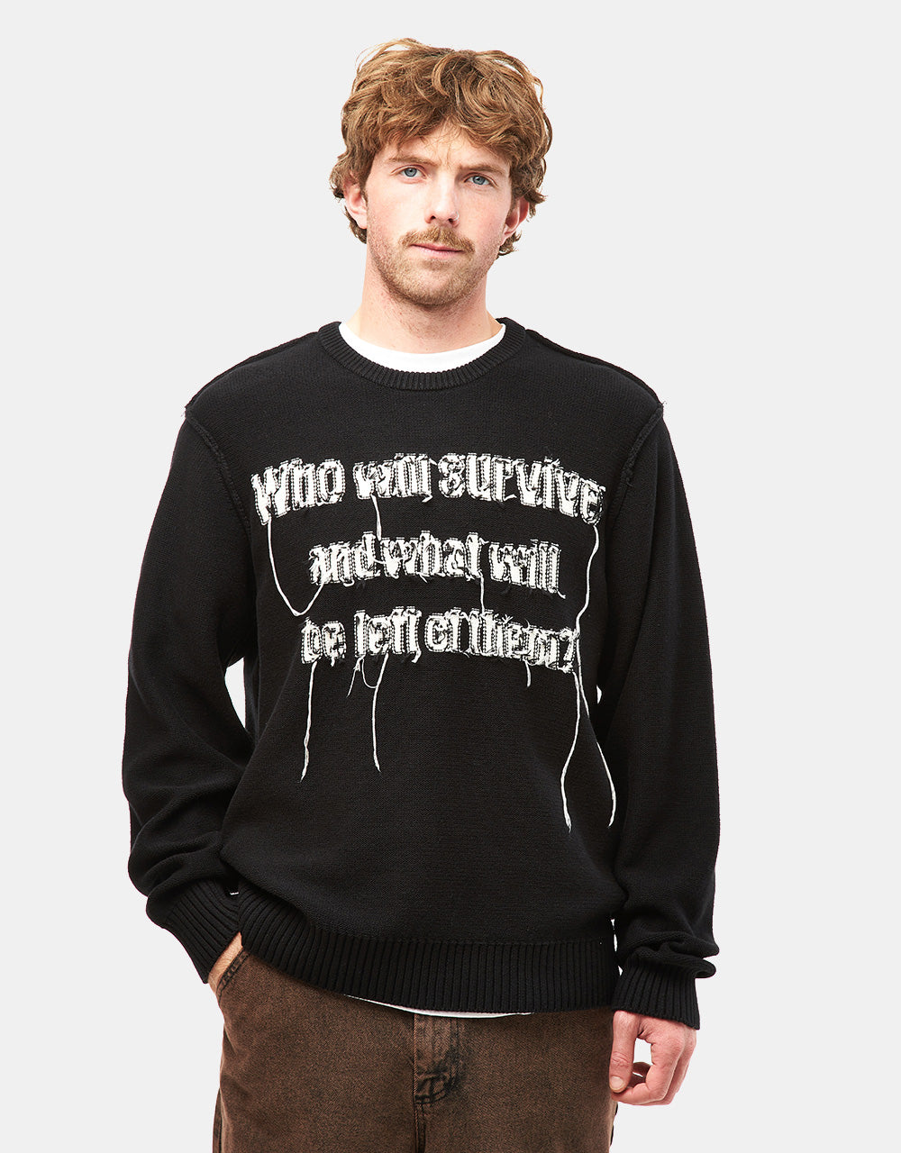 HUF x Texas Chainsaw Massacre Survive Cable Knit Sweater - Black