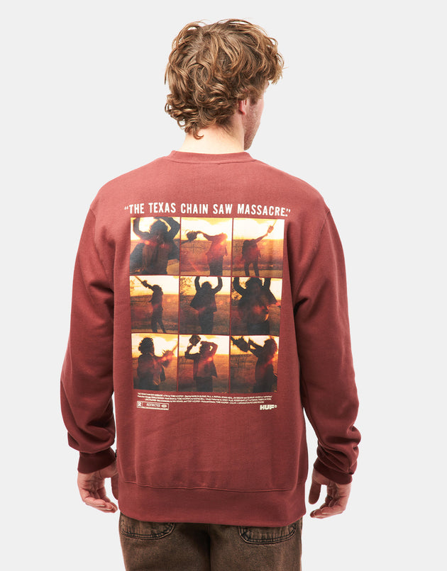 HUF x Texas Chainsaw Massacre Unparalleled Terror Crewneck - Chocolate