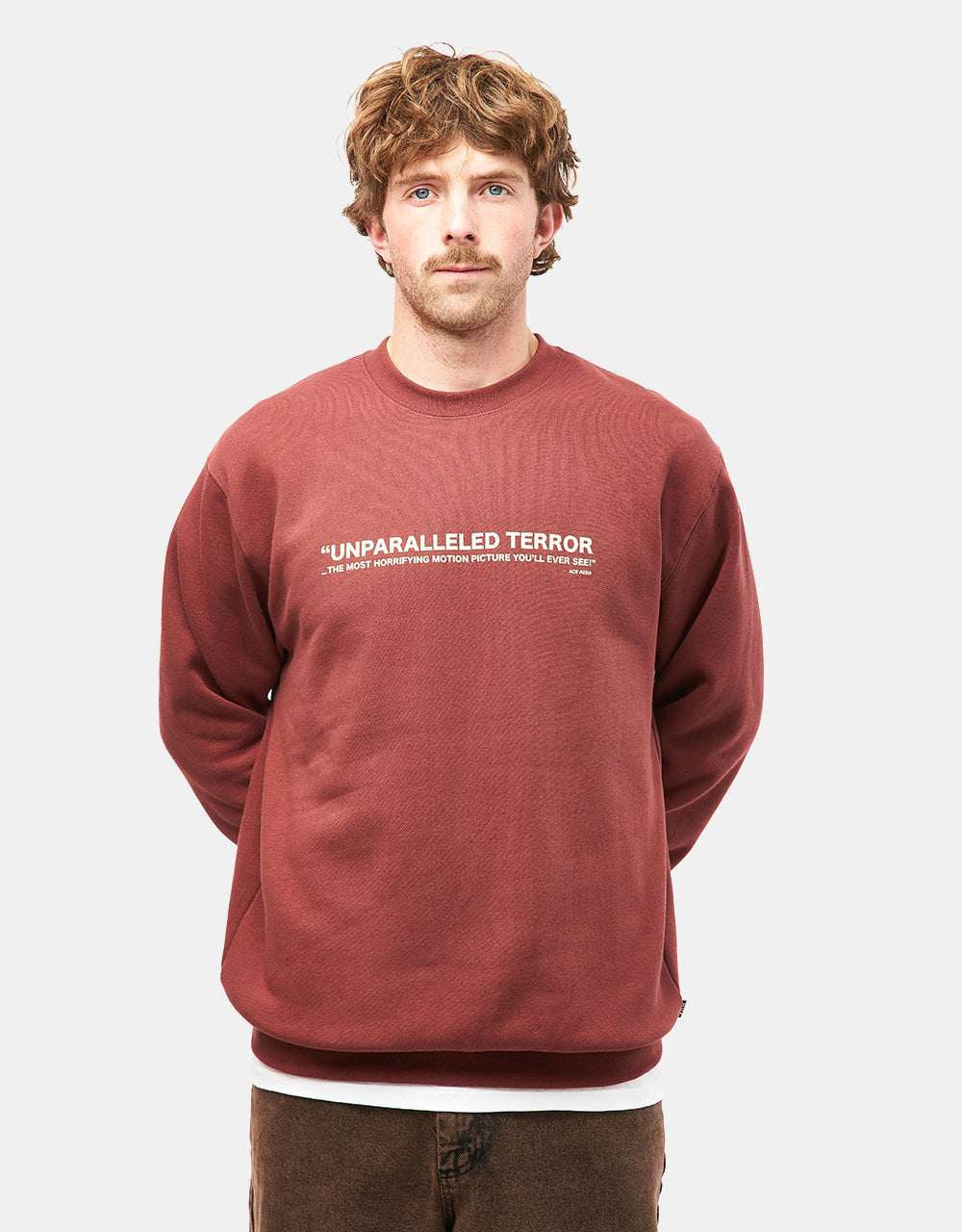 HUF x Texas Chainsaw Massacre Unparalleled Terror Crewneck - Chocolate