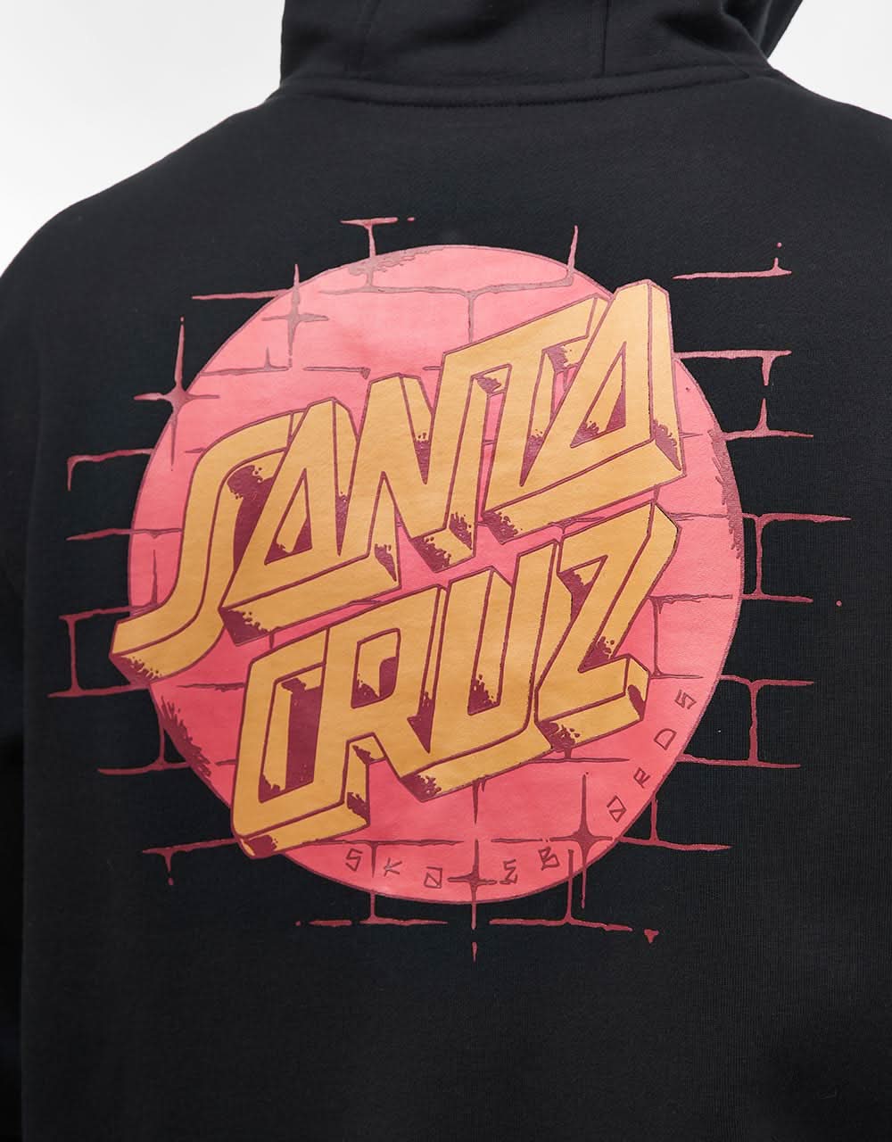 Santa Cruz Scrawl Brick Dot Center Pullover Hoodie - Black