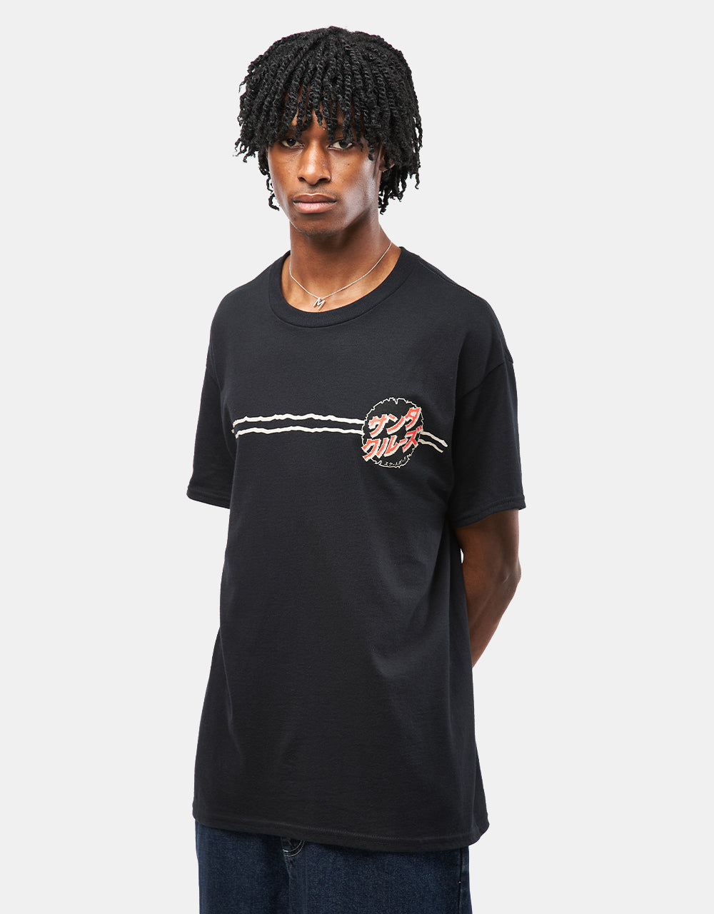 Santa Cruz x Godzilla Destroyer Stripes Heavyweight T-Shirt - Black