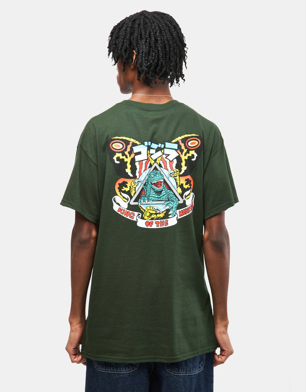 Santa Cruz x Godzilla Natas Mothra Heavyweight T-Shirt - Forest