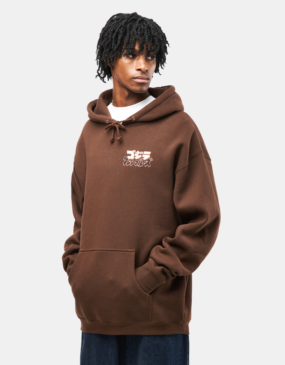 Santa Cruz x Godzilla Hand Heavyweight Pullover Hoodie - Brown