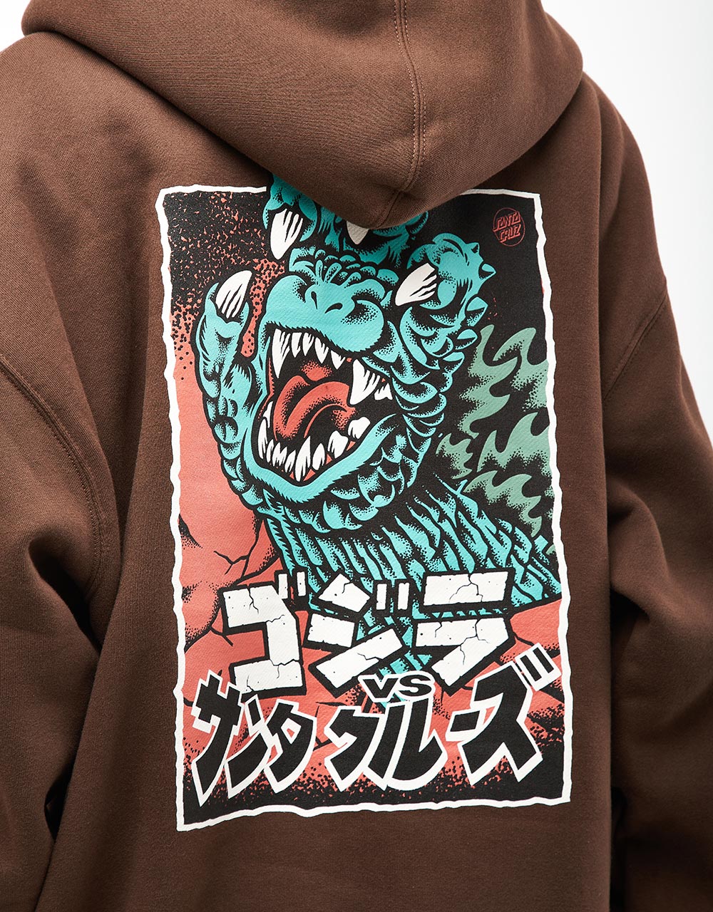 Santa Cruz x Godzilla Hand Heavyweight Pullover Hoodie - Brown