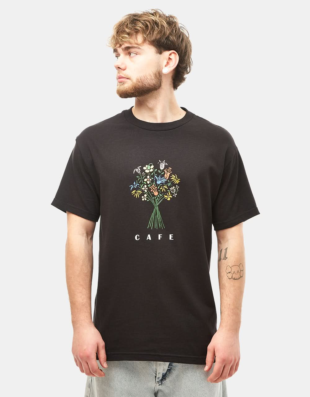 Skateboard Cafe Bouquet T-Shirt - Black