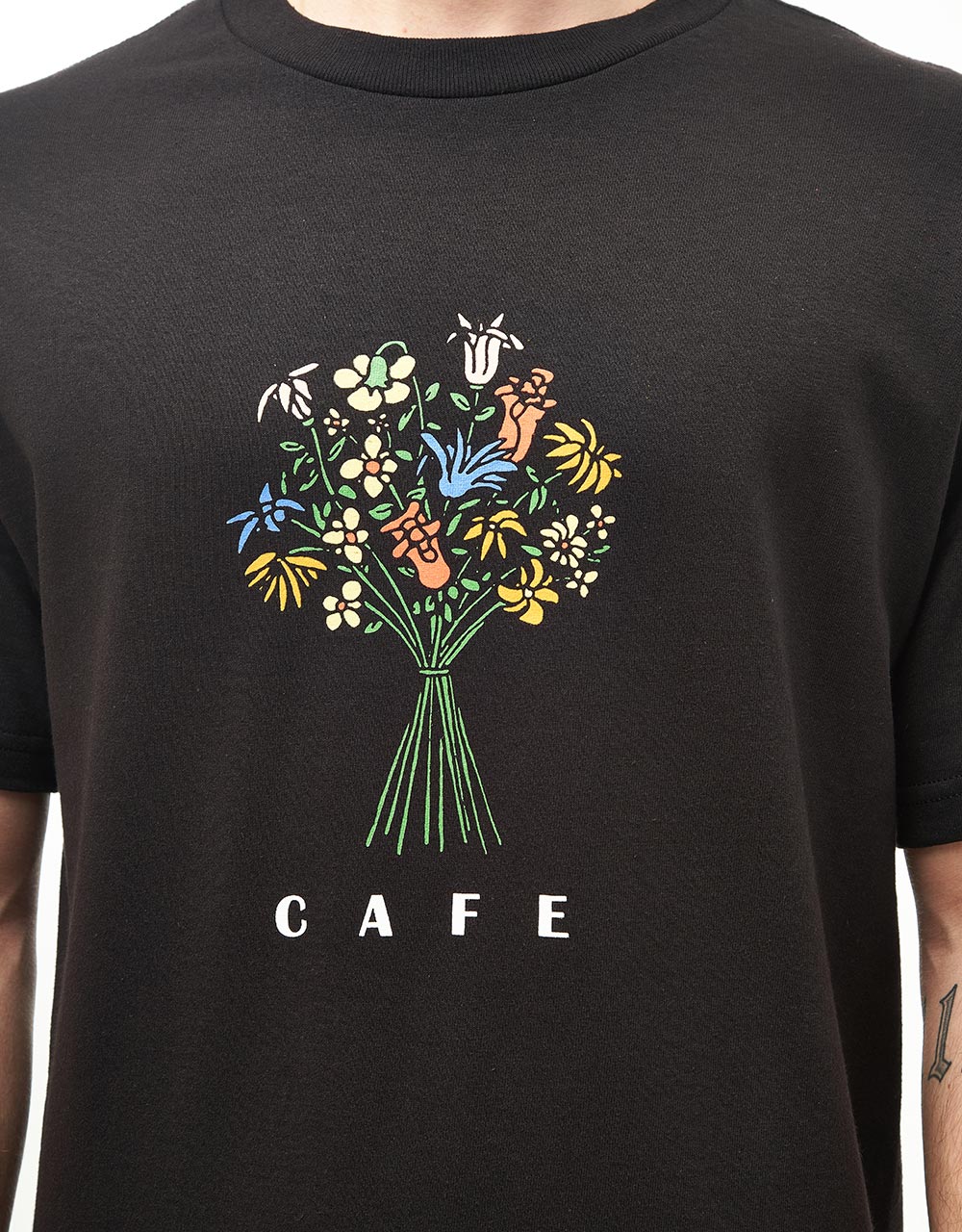 Skateboard Cafe Bouquet T-Shirt - Black