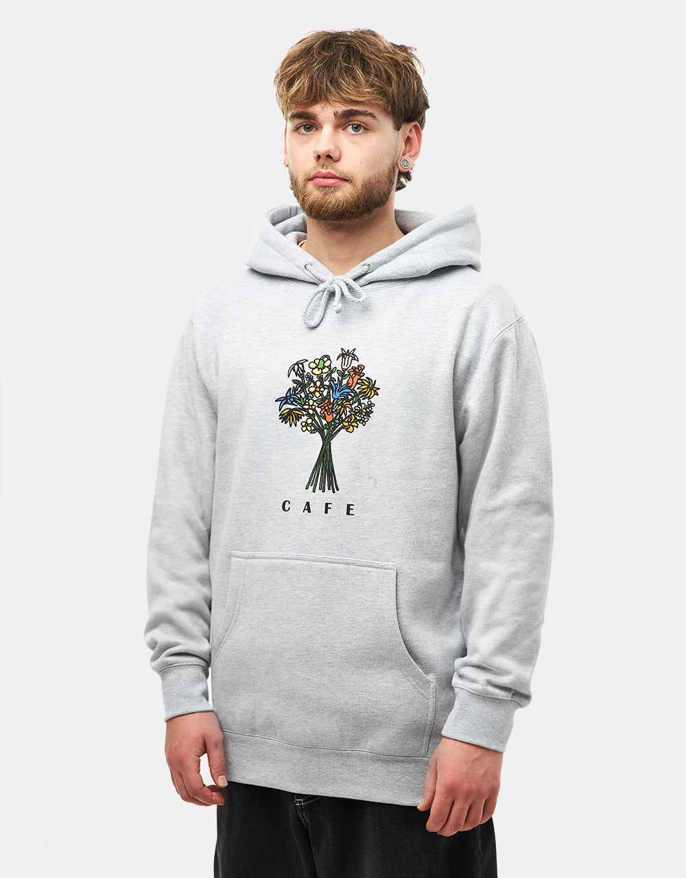 Skateboard Cafe Bouquet Pullover Hoodie - Heather Grey