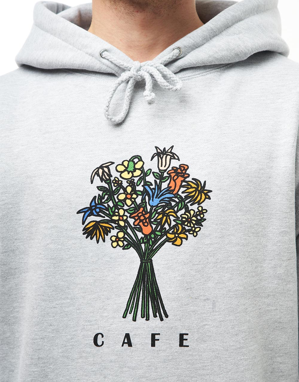 Skateboard Cafe Bouquet Pullover Hoodie - Heather Grey