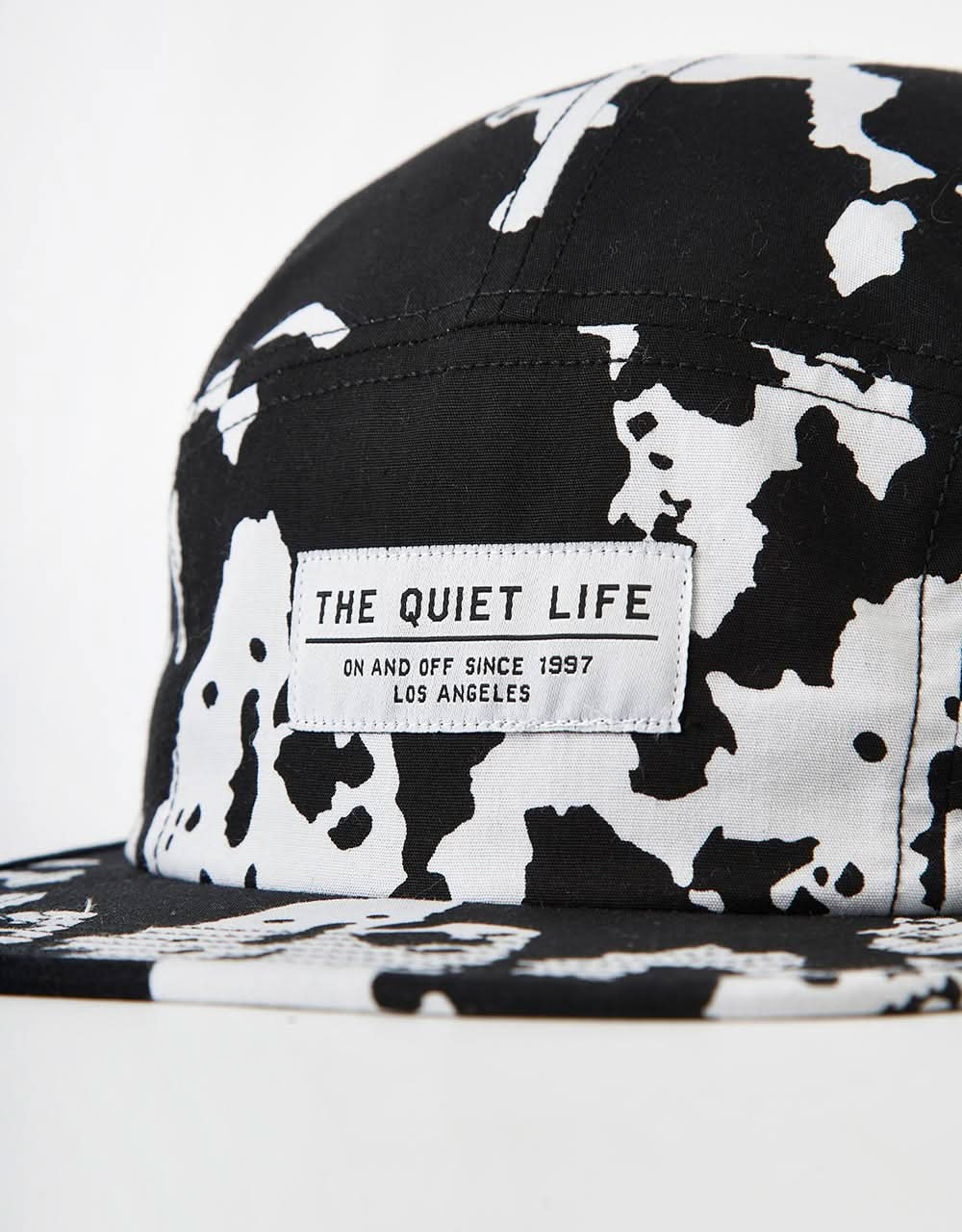 The Quiet Life Cow 5 Panel Cap - Black/White