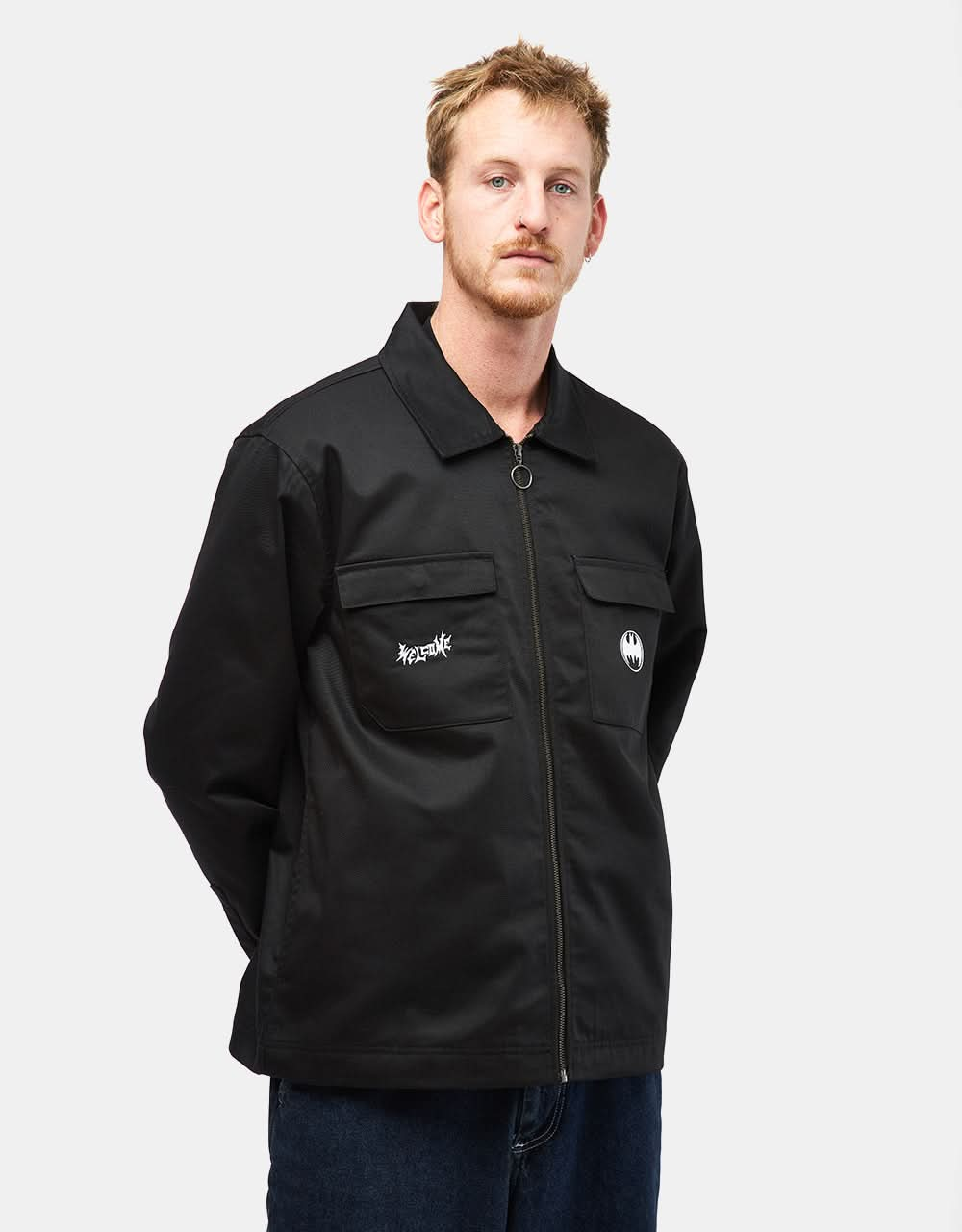 Welcome x Batman Gotham Twill L/S Work Shirt - Black