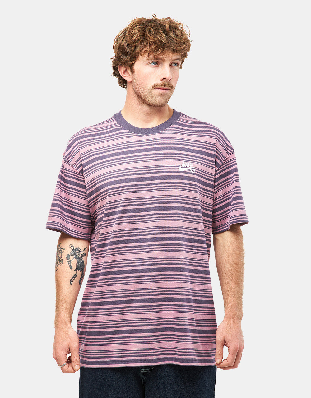 Nike SB Striped T-Shirt - Plum Dust