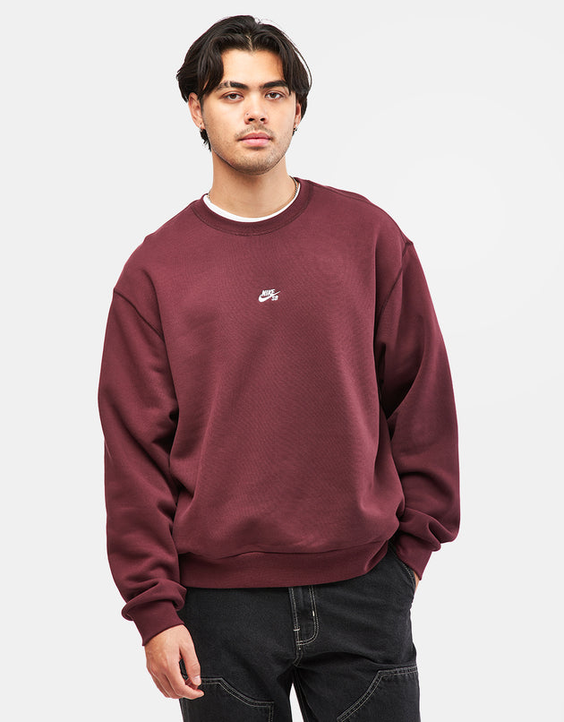 Nike SB Essential Logo Crew - Burgundy Crush/White