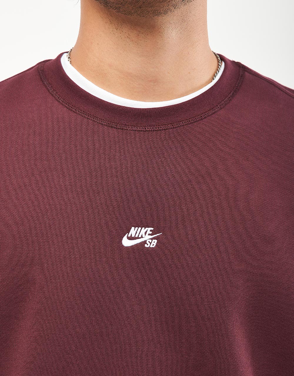 Nike SB Essential Logo Crew - Burgundy Crush/White