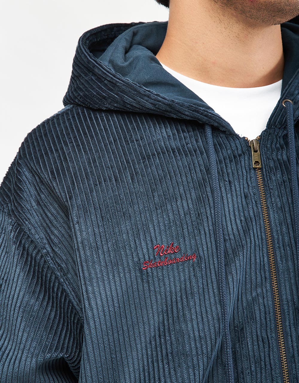 Nike SB Full Zip Hooded Cord Jacket - Armory Navy/Hyper Royal