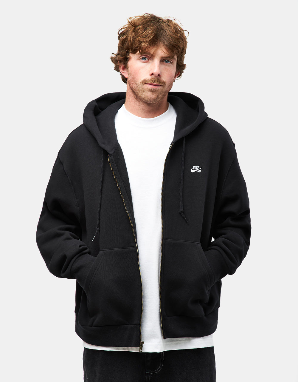 Nike SB Essential Logo Full Zip Hoodie - Black/White