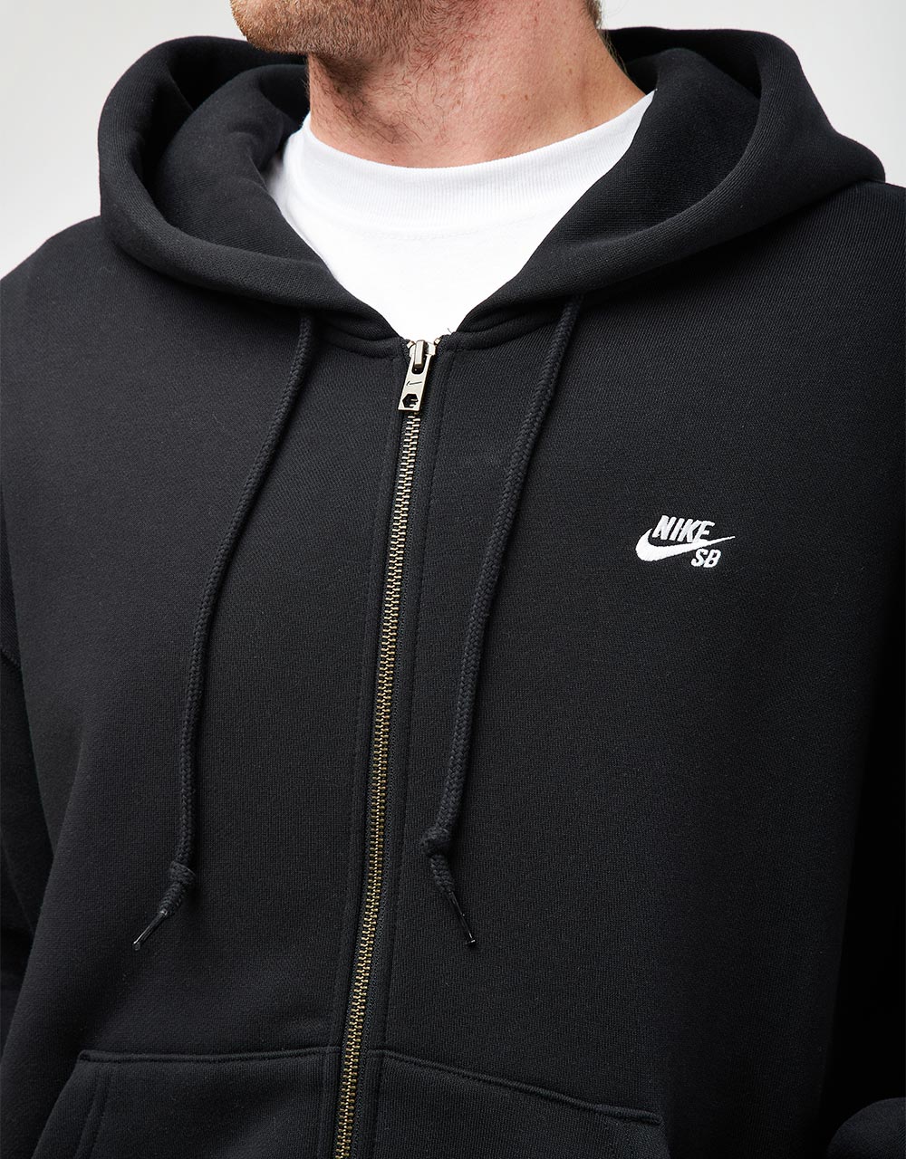 Nike SB Essential Logo Full Zip Hoodie - Black/White