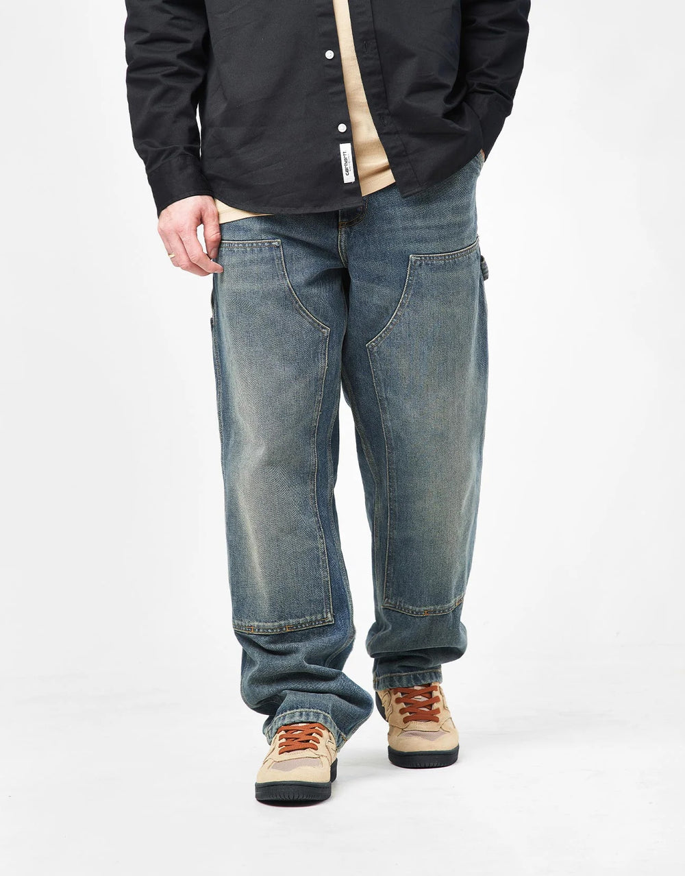 Carhartt WIP Double Knee Pant - Blue (Worn Used Wash)