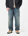 Carhartt WIP Double Knee Pant - Blue (Worn Used Wash)