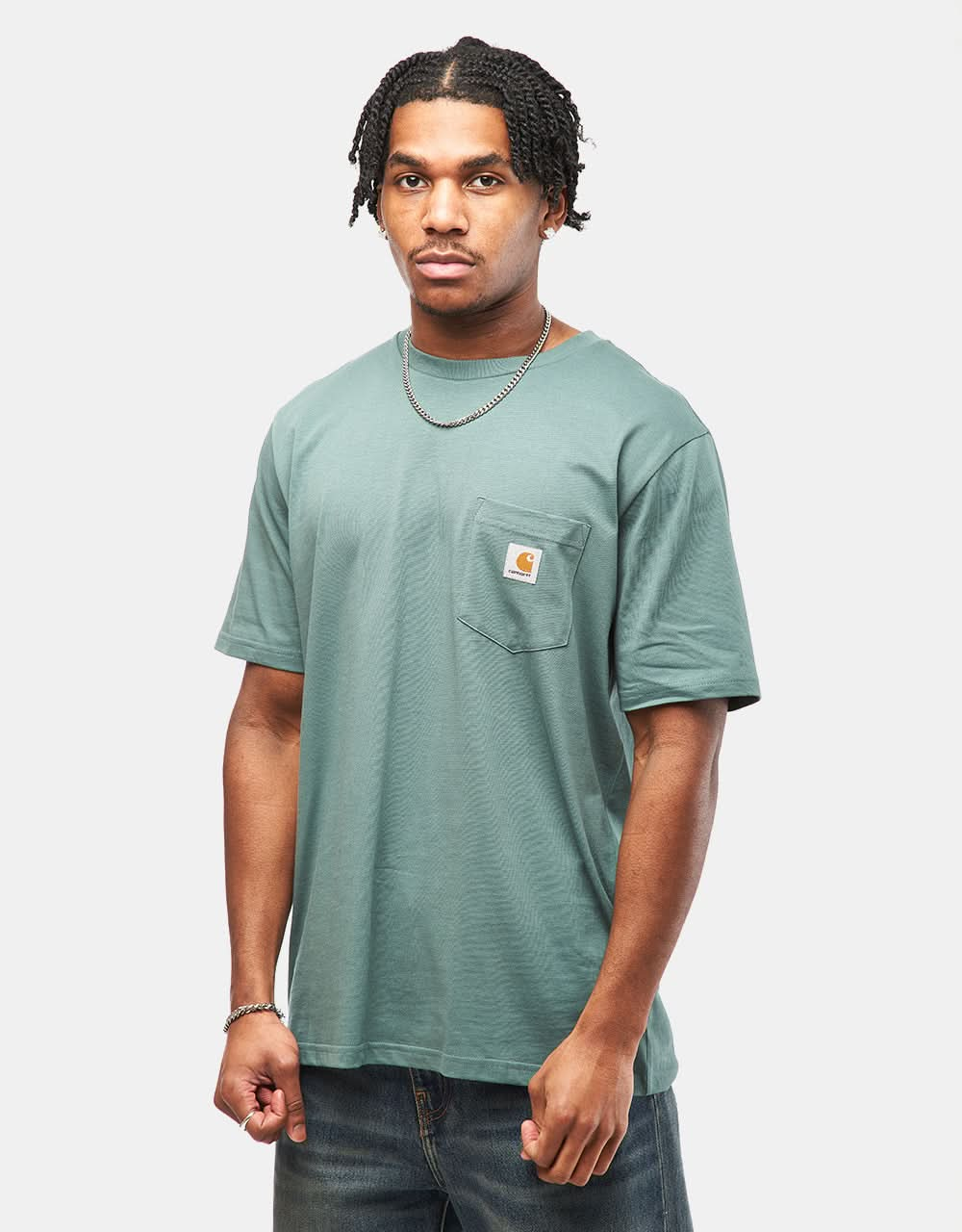 Carhartt WIP SS Pocket T-Shirt - Silver Pine