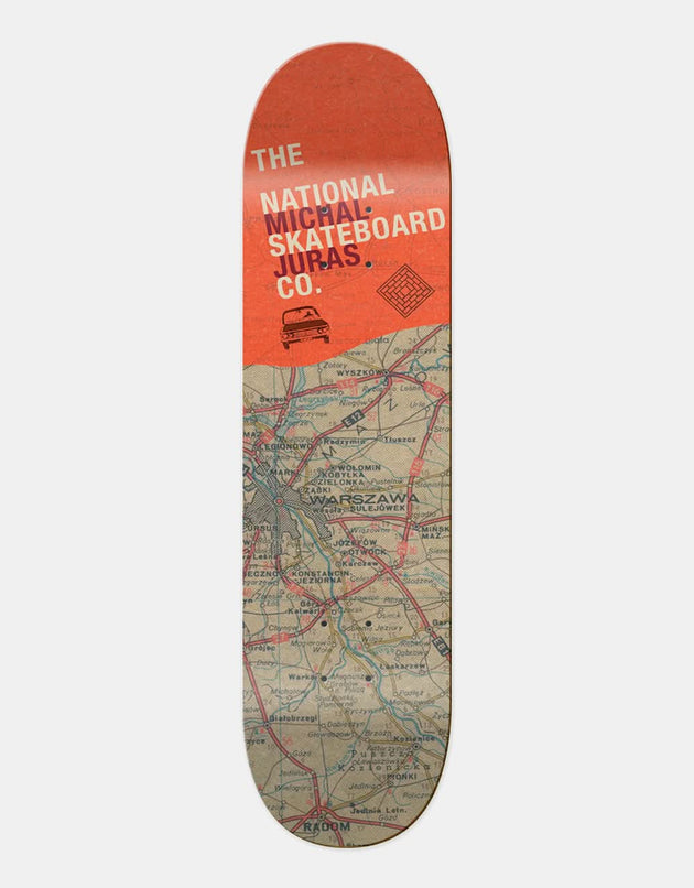 The National Skateboard Co. Michal Warsaw Map MC Skateboard Deck - 8"