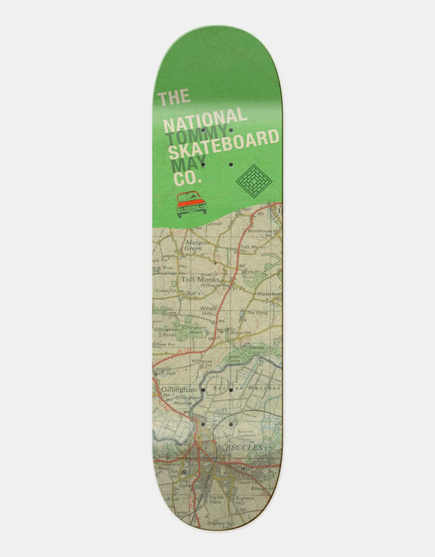 The National Skateboard Co. Tommy Toft Monks Map HC Skateboard Deck - 8.5"