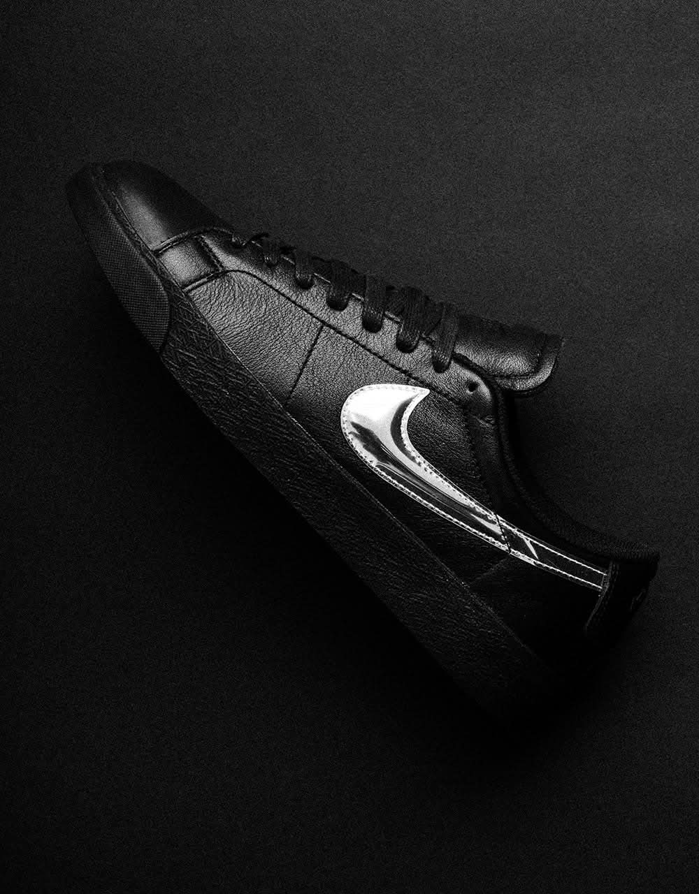 Nike SB 'Dancer' Zoom Blazer Low QS Skate Shoes - Black/Metallic Silver-Black