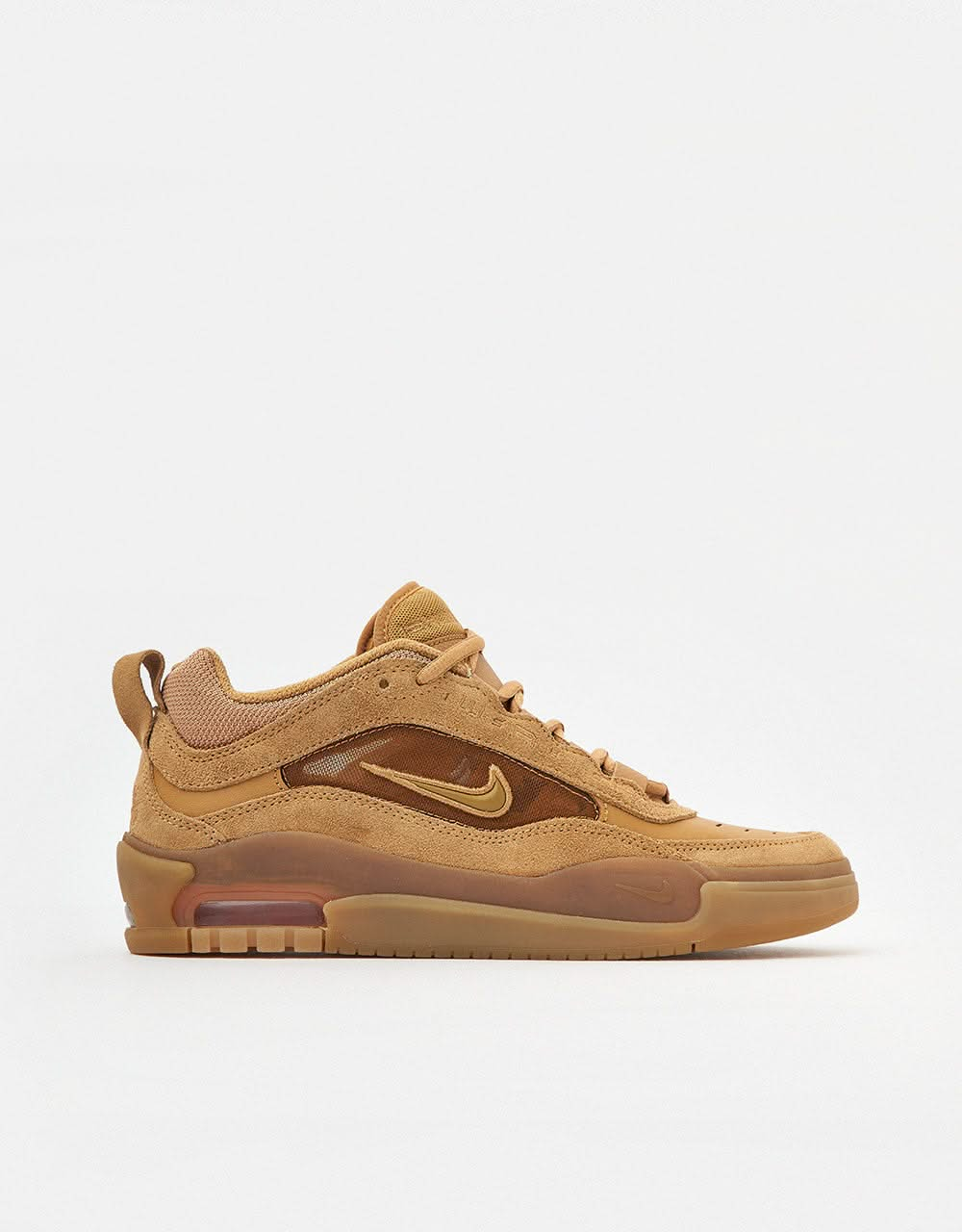 Nike SB Air Max Ishod Skate Shoes - Flax/Wheat-Flax-Safety Orange-Black-Gum Lt Brown