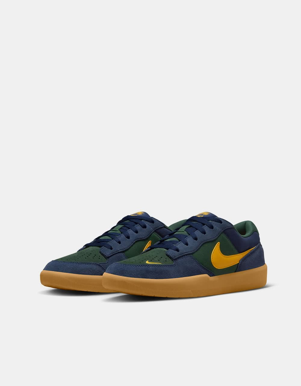 Nike SB Force 58 Skate Shoes - Midnight Navy/Univ Gold-Fir-Gum Lt Brown