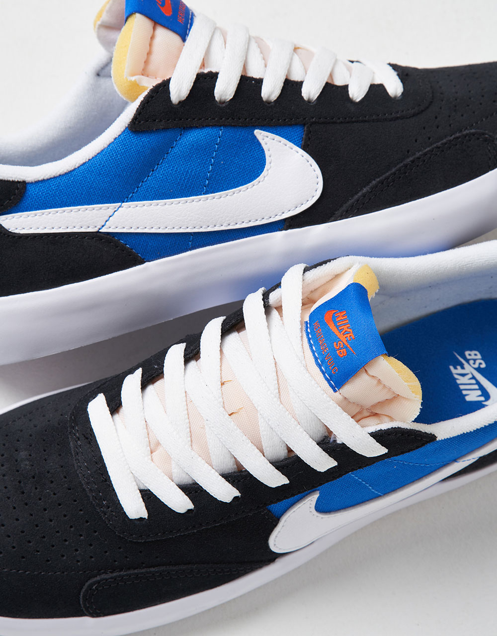 Nike SB Heritage Vulc Skate Shoes - Black/White-Signal Blue-Safety Orange-Black