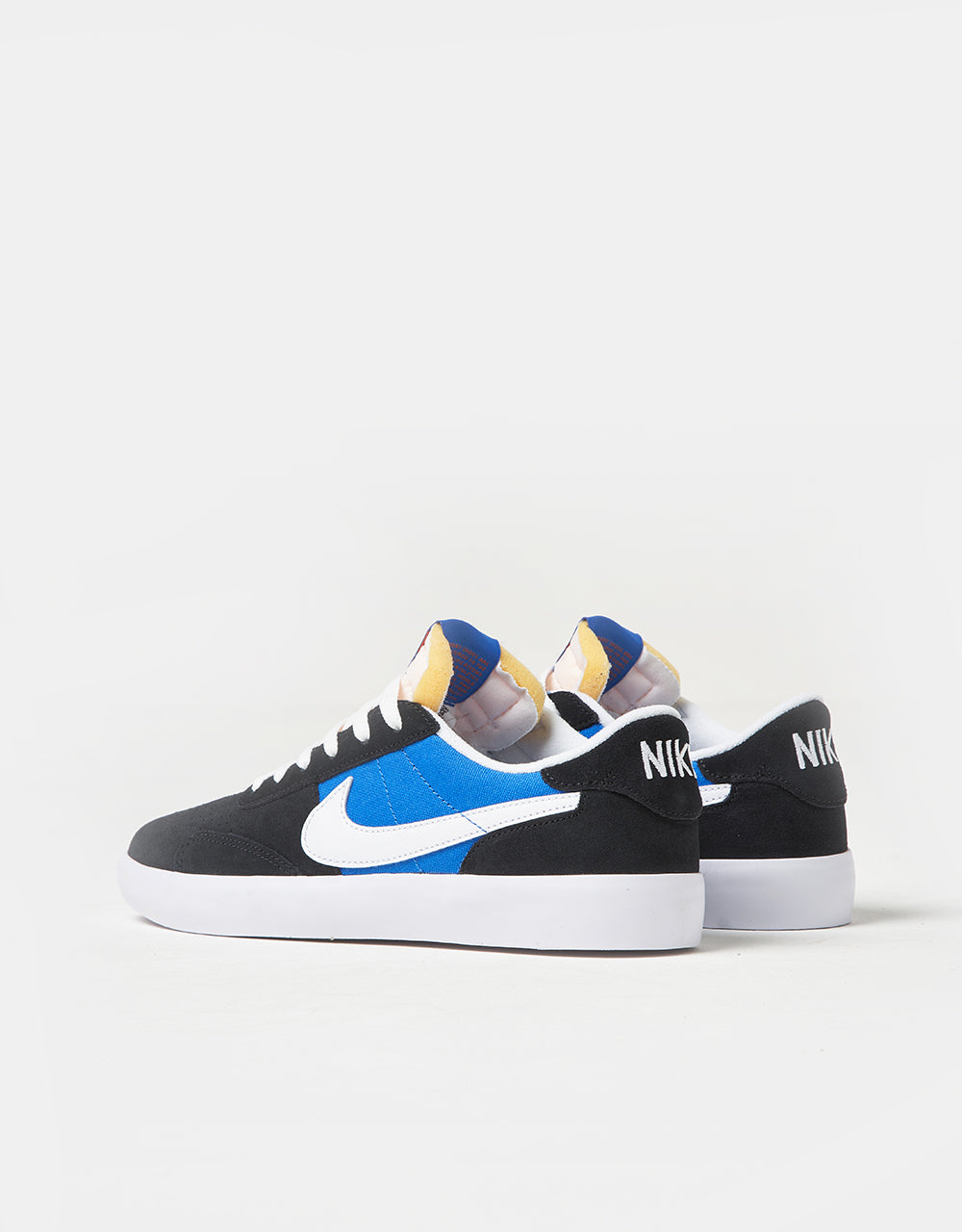 Nike SB Heritage Vulc Skate Shoes - Black/White-Signal Blue-Safety Orange-Black