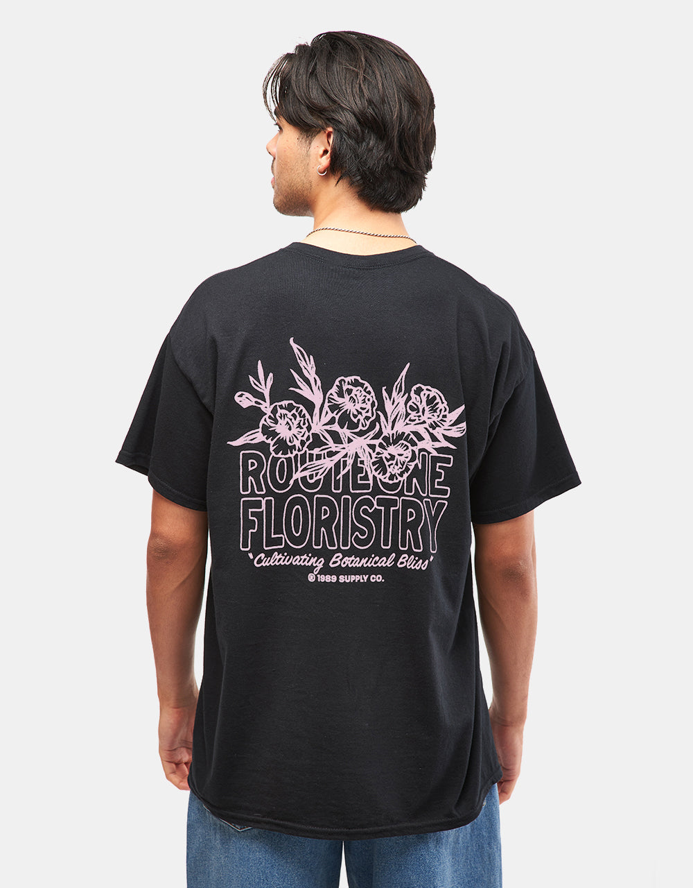 Route One Botantical Bliss T-Shirt - Black