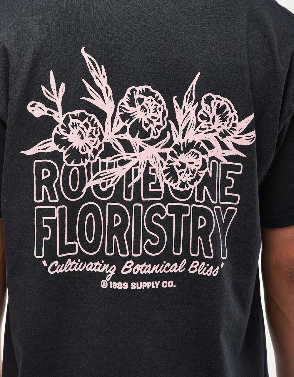 Route One Botantical Bliss T-Shirt - Black