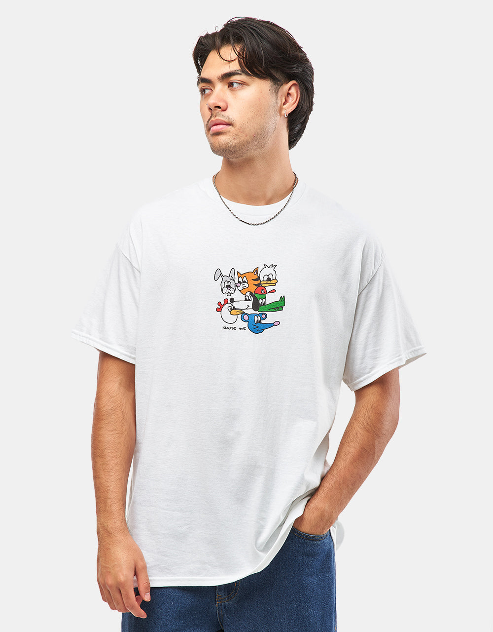 Route One Animal Gang T-Shirt - White