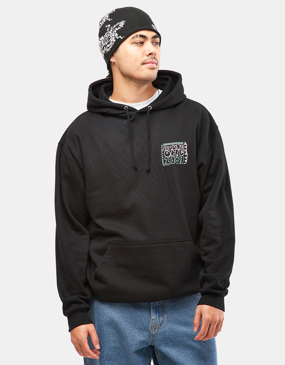 Route One Eighteez Pullover Hoodie - Deep Black