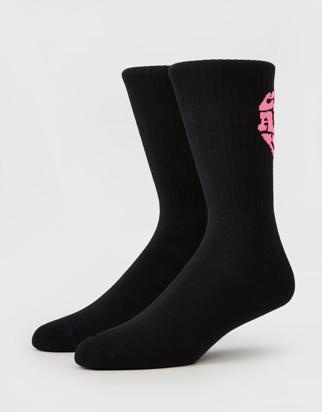 Carhartt WIP Heartbreaker Socks - Black/Lumo Pink